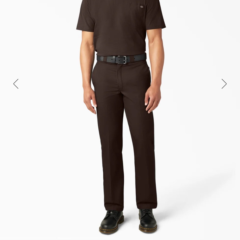 NWOT Dickies Men's Dark Brown 874 Flex Original Fit Chinos Size 38x32